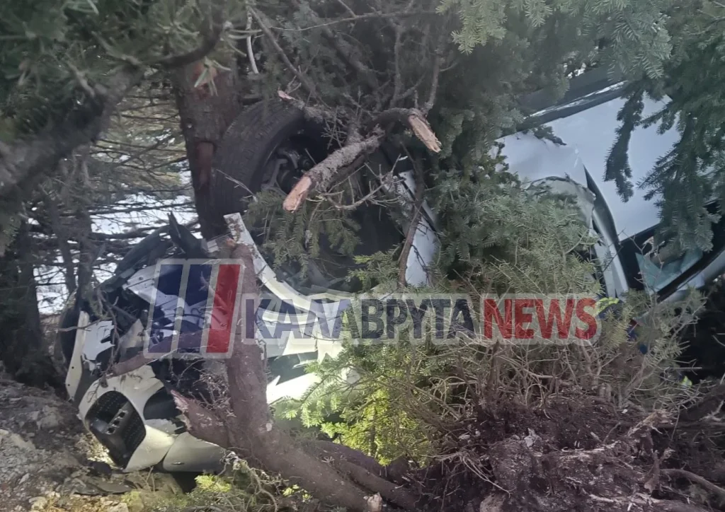 Σοκαριστικό τροχαίο στα Καλάβρυτα: Νεαρή καρφώθηκε σε δέντρο - Το αυτοκίνητο έπεσε σε πλαγιά και διαλύθηκε (ΦΩΤΟ)