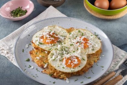 Πατάτες ροστί με αυγά