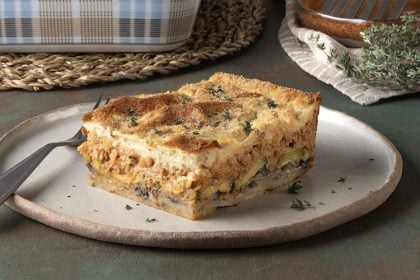 Νηστίσιμος μουσακάς με κιμά φακής