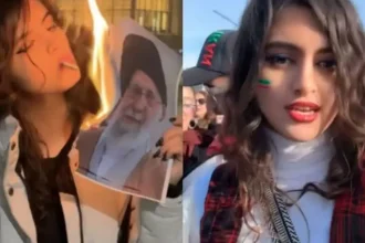 Viral ξανά η Ιρανή που άναψε τσιγάρο με φωτογραφία του Χαμενεΐ: «Στο είπα ότι θα χορέψουμε πάνω στον τάφο σου»