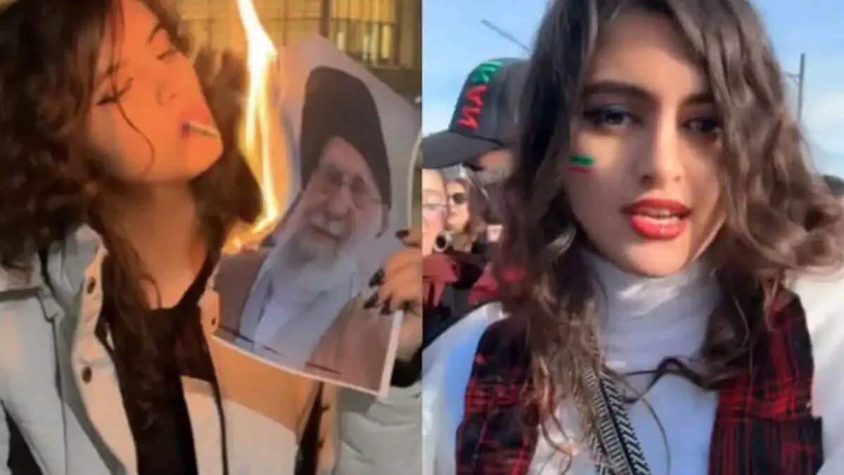 Viral ξανά η Ιρανή που άναψε τσιγάρο με φωτογραφία του Χαμενεΐ: «Στο είπα ότι θα χορέψουμε πάνω στον τάφο σου»